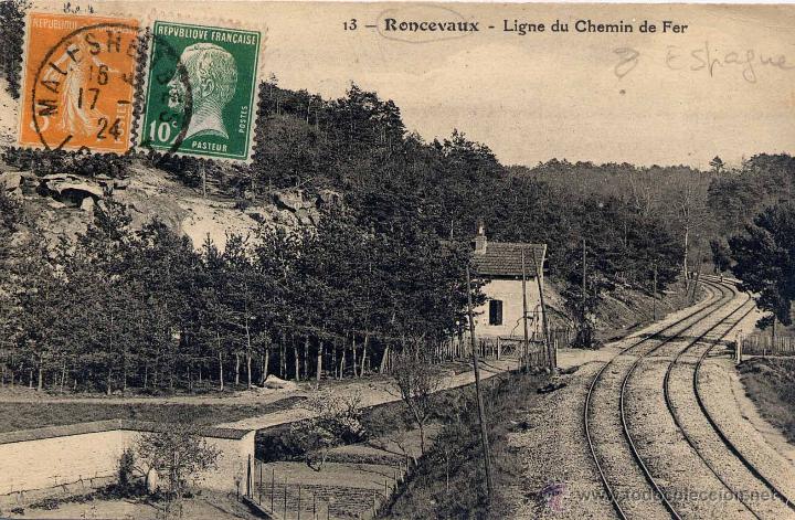 Postales: RONCESVALLES (NAVARRA).- LINEA DEL FERROCARRIL - Foto 1