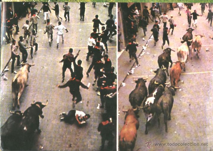 Postales: PAMPLONA - EL ENCIERRO - Foto 1