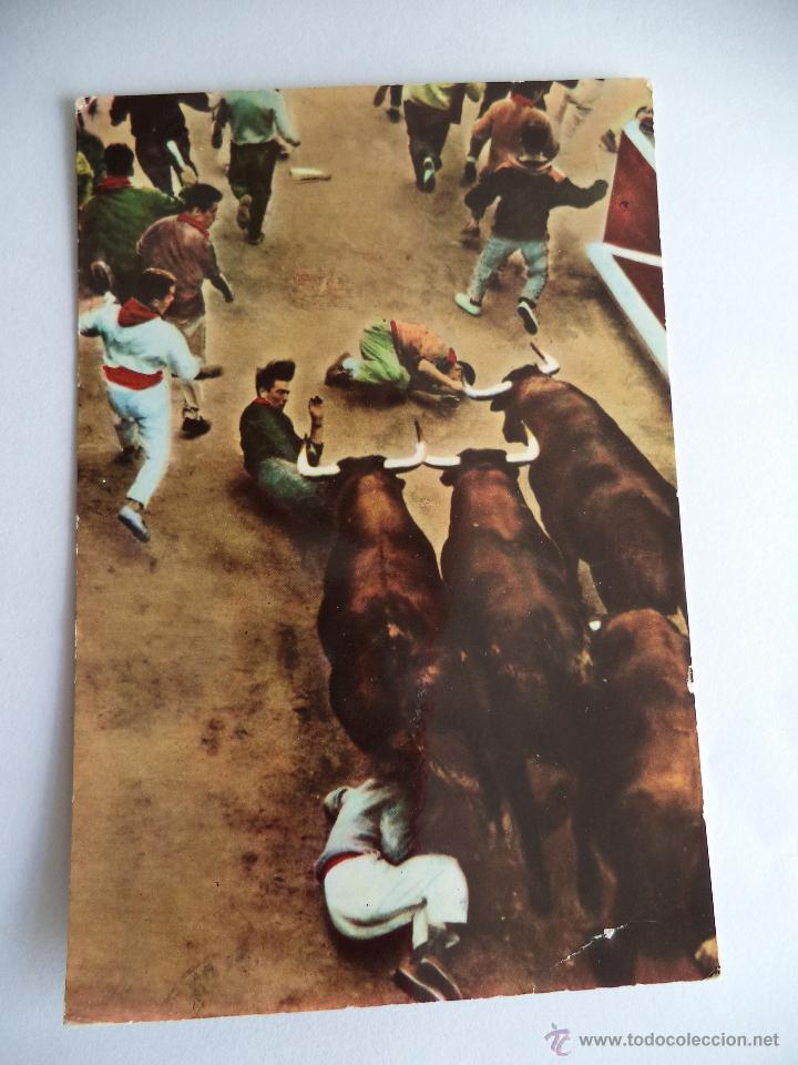 Postales: Postal de Pamplona encierro de los toros - Foto 1