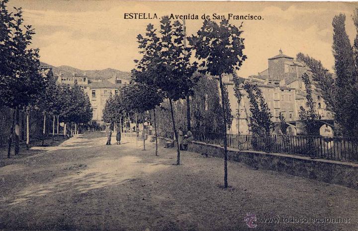 Postales: ESTELLA (NAVARRA).- AVENIDA DE SAN FRANCISCO - Foto 1