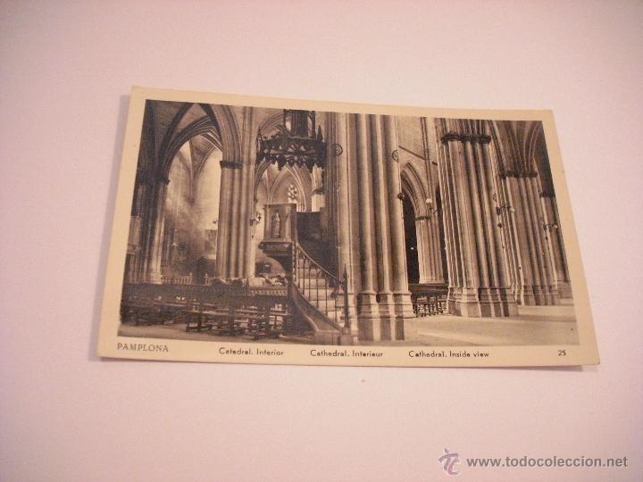 Postales: PAMPLONA .CATEDRAL INTERIOR N&ordm; 25. CIRCULADA - Foto 1