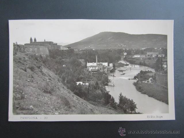 Postales: POSTAL NAVARRA. PAMPLONA. EL RIO ARGA. - Foto 1