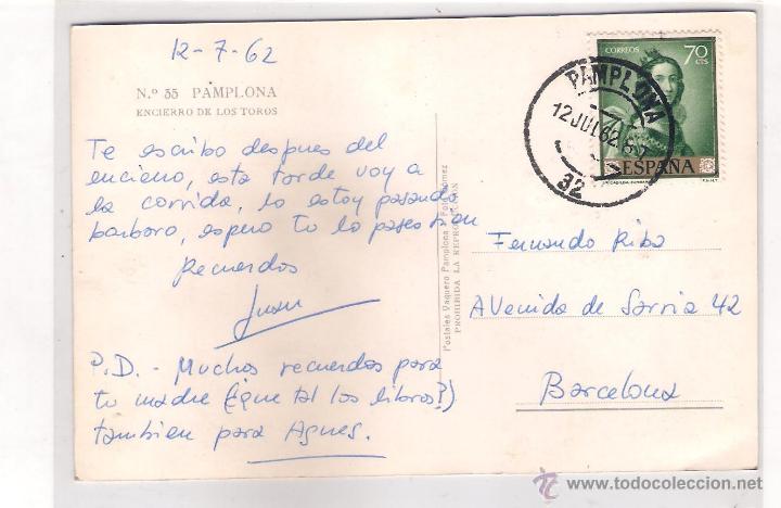 Postales: POSTAL DE PAMPLONA  N&ordm; 85  ENCIERRO DE LOS TOROS. - Foto 2