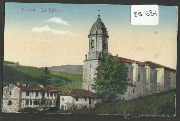 Postales: LESAKA - LA IGLESIA - ED&middot; ANTONIO ECHAIDE - (ZB-687) - Foto 1