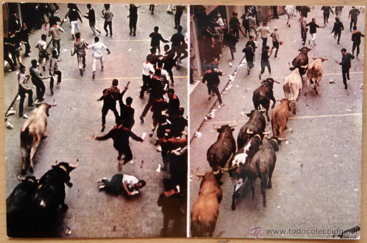 Postales: PAMPLONA - EL ENCIERRO - Foto 1