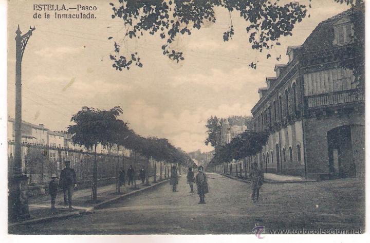 Postales: POSTAL DE ESTELLA -PASEO DE LA INMACULADA - - Foto 1