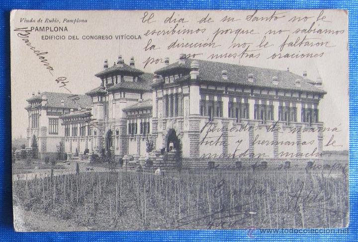 Postales: PAMPLONA. EDIFICIO DEL CONGRESO VIT&Iacute;COLA. VIUDA DE RUBIO. HAUSER Y MENET. - Foto 1