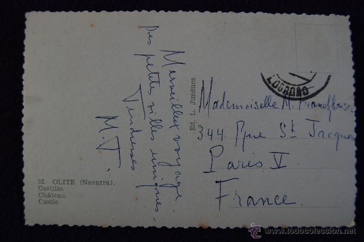 Postales: POSTAL DE OLITE (NAVARRA). CASTILLO. A&Ntilde;OS 50. - Foto 2