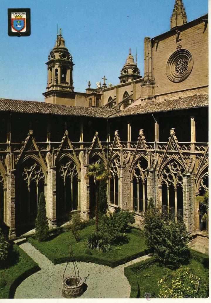 Postales: MAGNIFICA POSTAL CLAUSTRO CATEDRAL PAMPLONA  (NAVARRA) - Foto 1