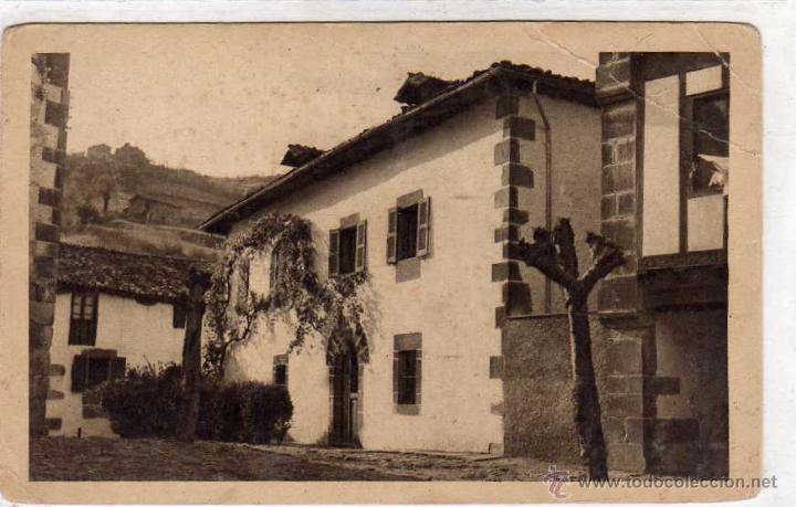 Postales: Num 320 Echalar. Casa Cural. Circulada con 4 sellos. - Foto 1