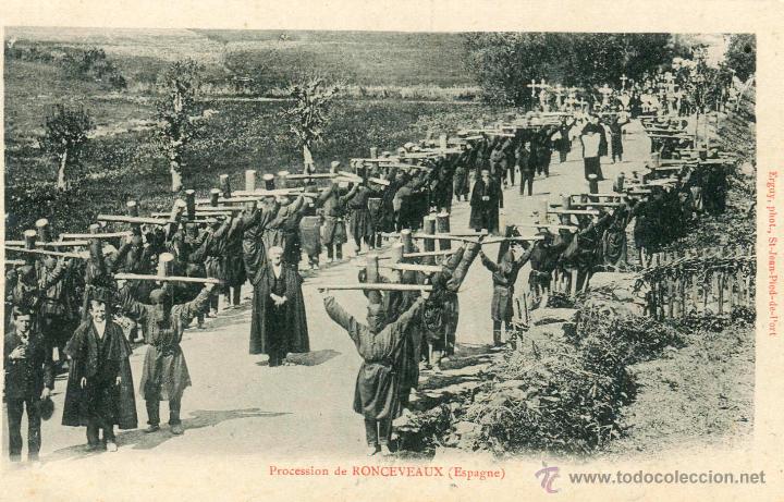 Postales: Roncesvalles. Procession de Ronceveaux (Espagne) - Foto 1