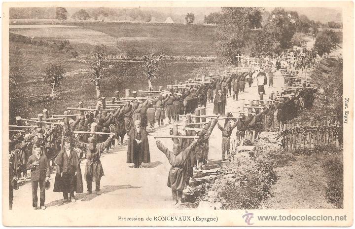 Postales: PROCESION DE RONCESVALLES 1905 - Foto 2