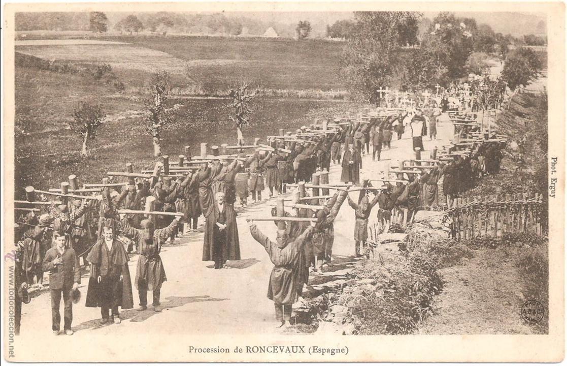 Postales: PROCESION DE RONCESVALLES 1905 - Foto 1