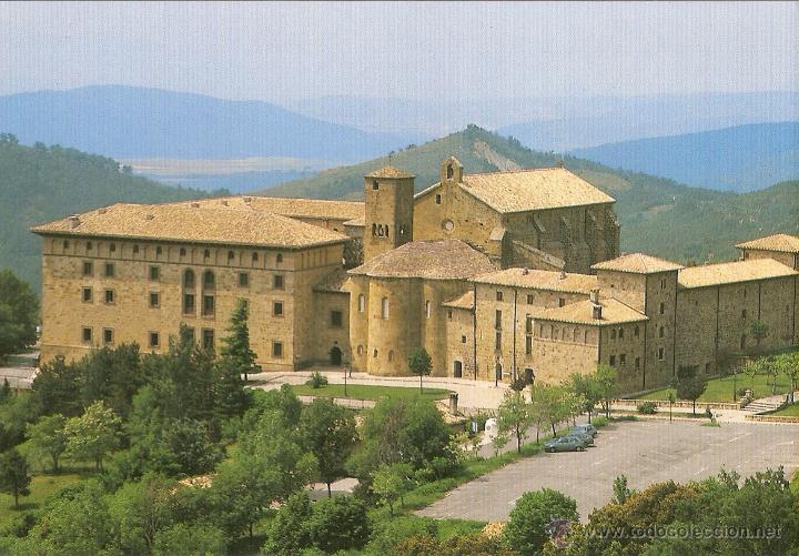 Postales: POSTAL, MONASTERIO DE LEYRE, VISTA GENERAL, SIN CIRCULAR - Foto 1