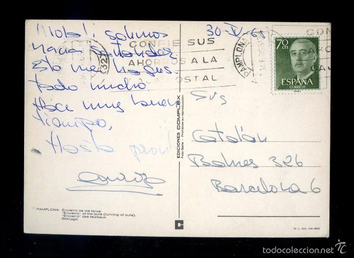 Postales: Pamplona *Encierro de los Toros* Ed. Complex. Circulada 1965. - Foto 2
