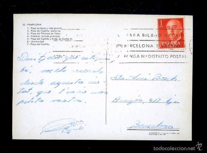 Postales: Pamplona. Ed. Manipel n&ordm; 22. Circulada. - Foto 2