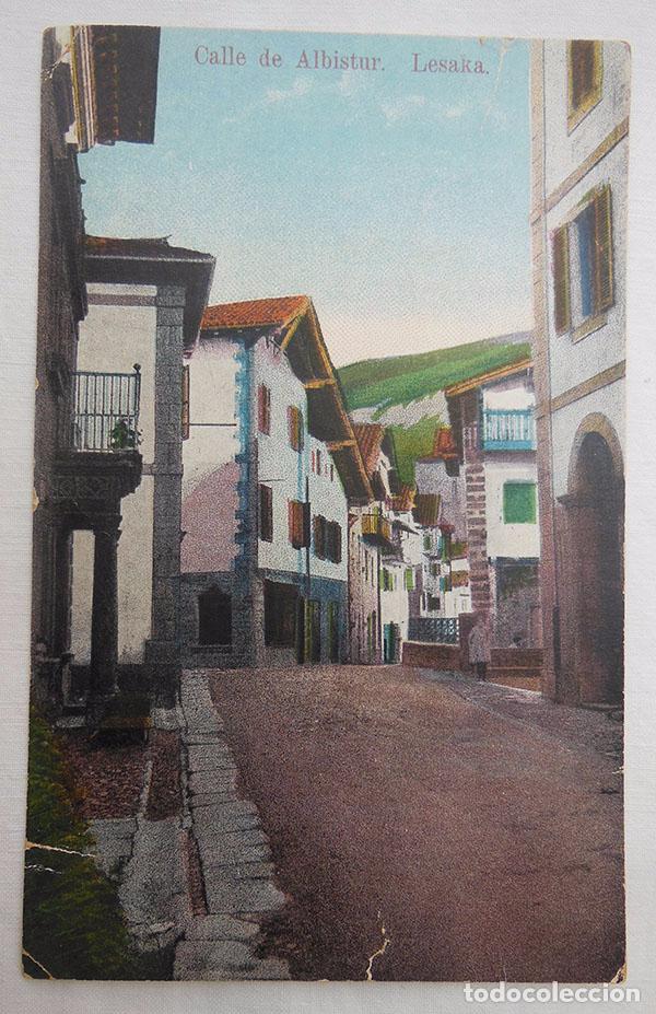 Postales: LESAKA. Calle de Albistur. - Foto 1