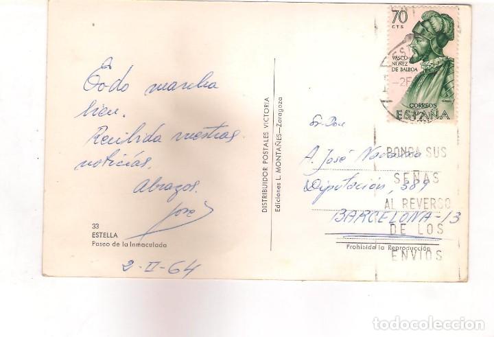 Postales: POSTAL DE ESTELLA ,PASEO DE LA INMACULADA. - Foto 2