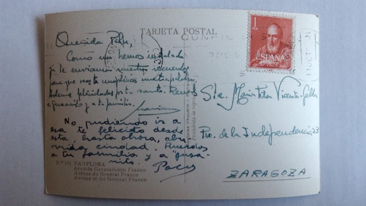 Postales: POSTAL PAMPLONA, AVENIDA GENERALISIMO FRANCO - Foto 2