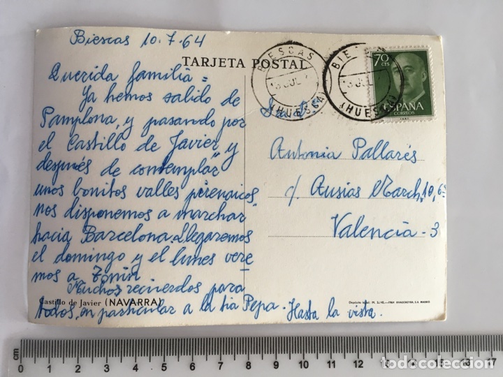 Postales: POSTAL. CASTILLO DE JAVIER (NAVARRA). A&Ntilde;O 1964 - Foto 2