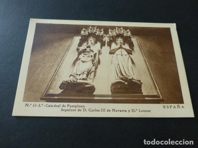 Postales: PAMPLONA CATEDRAL SEPULCRO DE D. CARLOS III DE NAVARRAY D&ordf; LEONOR - Foto 1