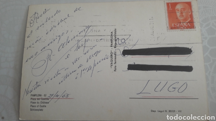 Postales: 1968 Pamplona Plza Castillo - Foto 2