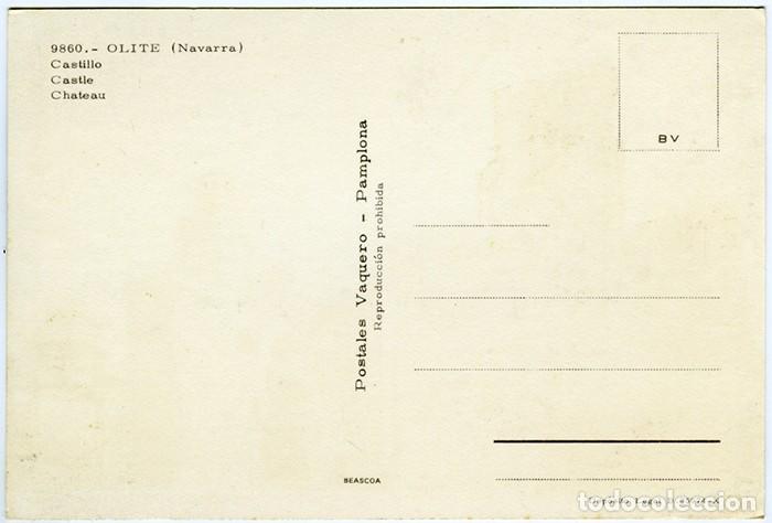Postales: N&ordm; 9860 - OLITE. Navarra. Castillo. Sin circular. Ed. BEASCOA. - Foto 2