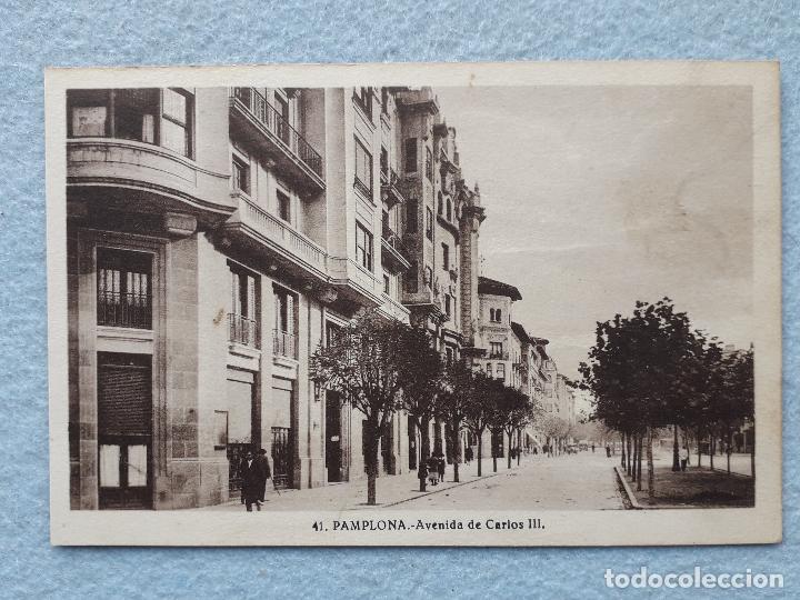 Postales: Pamplona. Avenida de Carlos III. - Foto 1