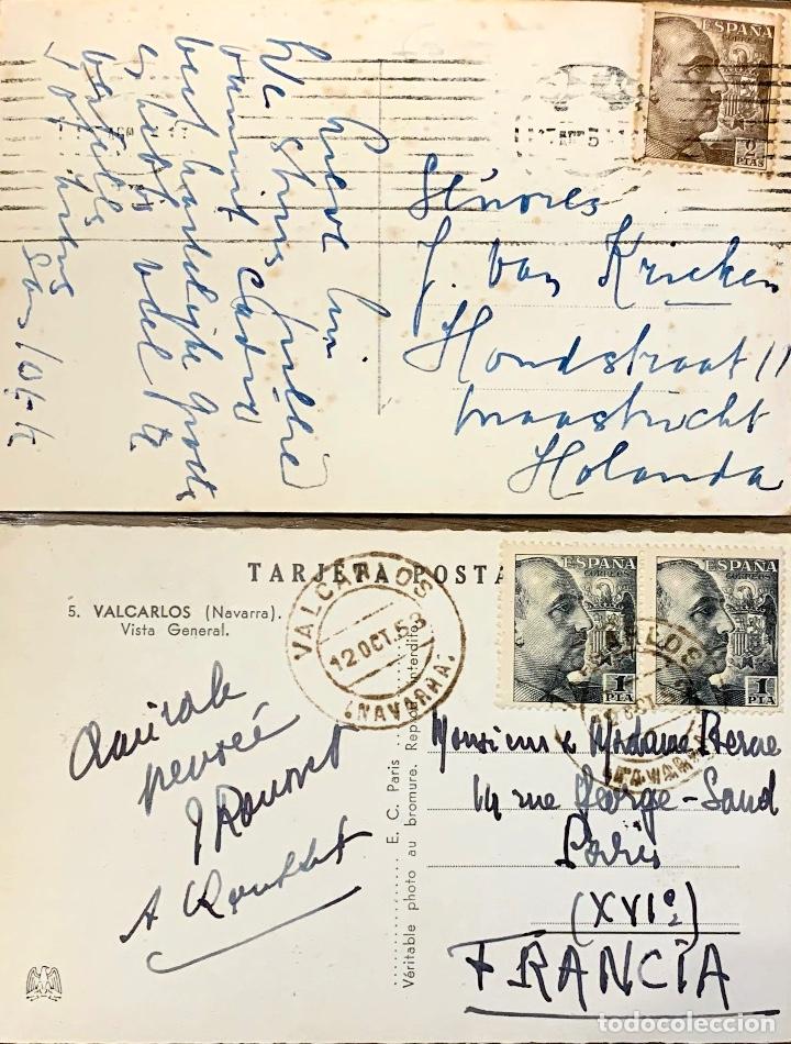 Postales: DOS POSTALES. CADIZ-HOLANDA. NAVARRA-FRANCIA - Foto 2