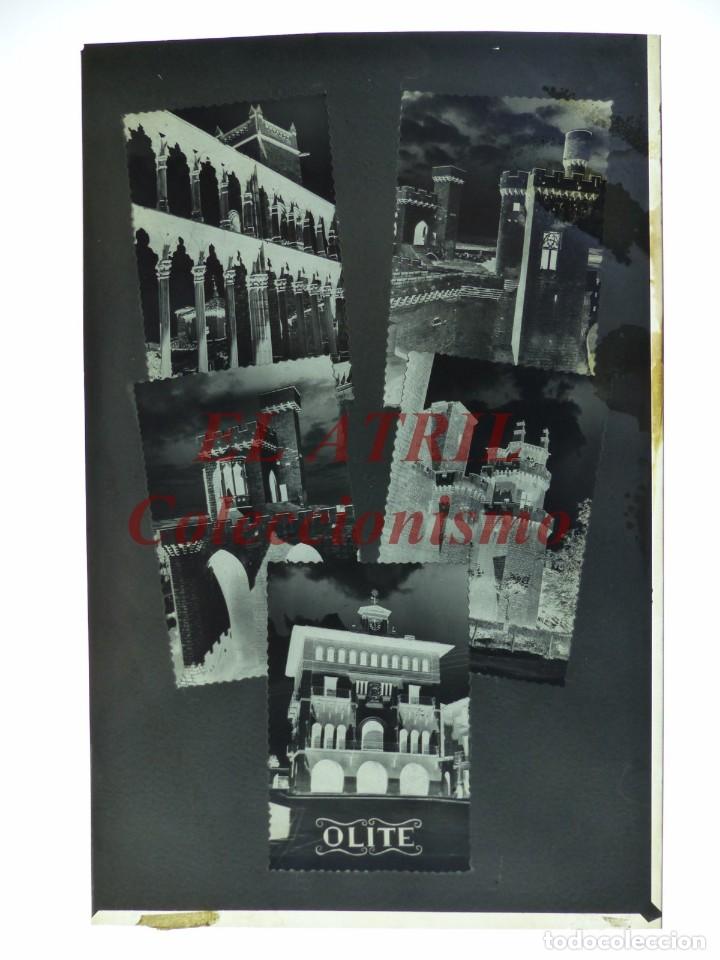 Postales: OLITE, NAVARRA - CLICHE ORIGINAL - NEGATIVOS EN CELULOIDE - EDICIONES ARRIBAS - Foto 2