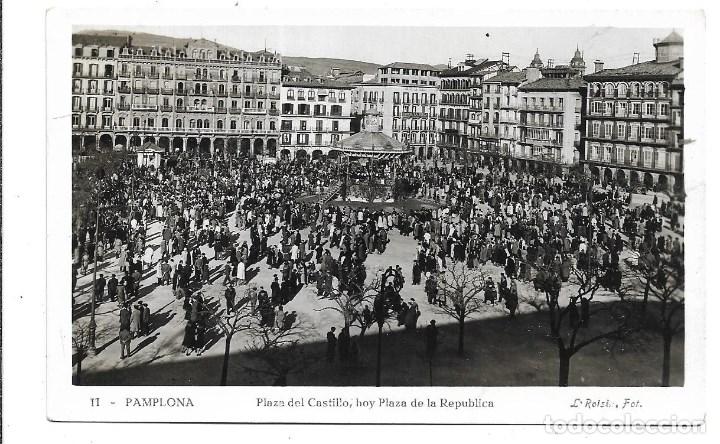 PAMPLONA - PLAZA DEL CASTILLO HOY PLAZA DE LA REPUBLICA- FOTO -. ROISIN - BARCELONA (Postales - España - Navarra Moderna (desde 1.940))