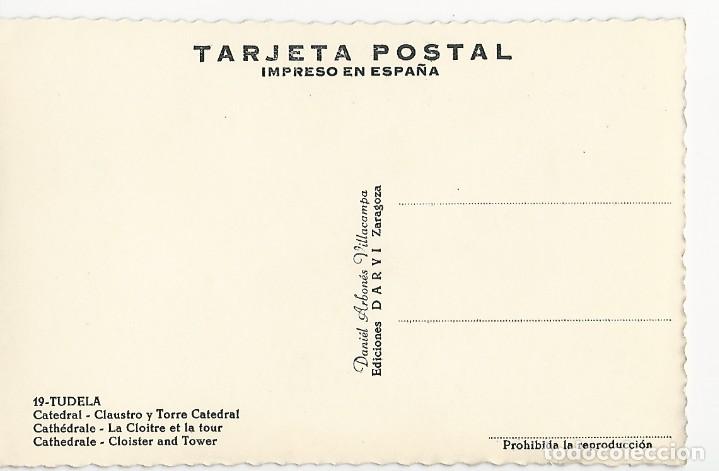 Postales: TUDELA 19 CATEDRAL CLAUSTRO DANIEL ARBON&Eacute;S POSTAL C42 - Foto 2