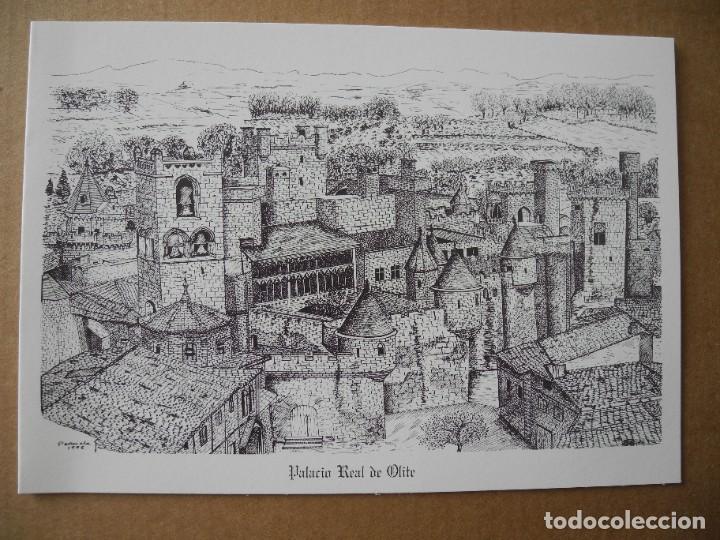 Postales: Palacio Real de Olite. D&iacute;ptio. Dibujo - Foto 1