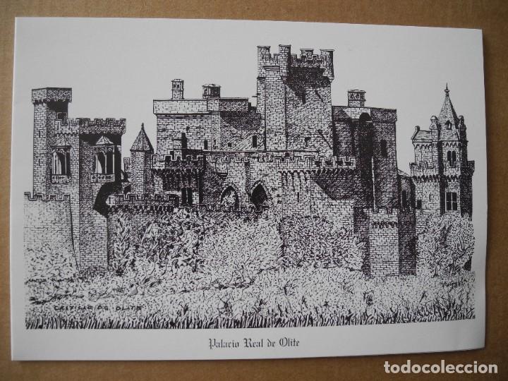 Postales: Palacio Real de Olite. D&iacute;ptio. Dibujo - Foto 1