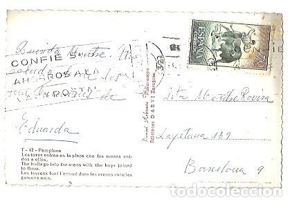 Postales: ANTIGUA POSTAL 12 PAMPLONA LOS TOROS - Foto 2