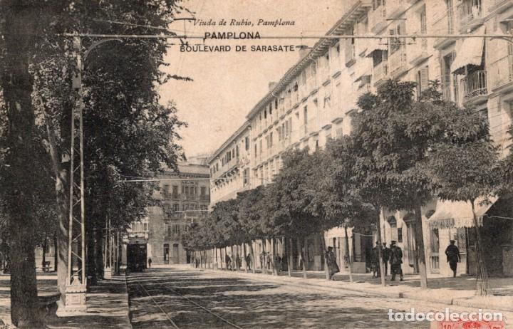 Postales: Pamplona. Boulevard de Sarasate - Foto 1