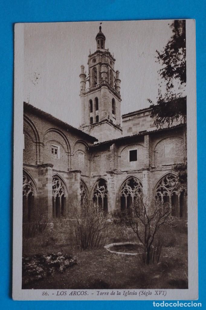 Postales: POSTAL DE LOS ARCOS: TORRE DE LA IGLESIA - Foto 1