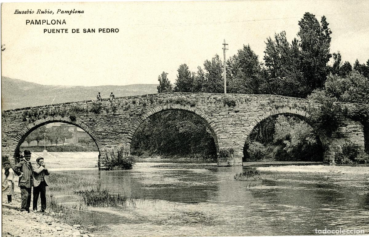 Postales: Pamplona. Puente de San Pedro. Eusebio Rubio - Foto 1
