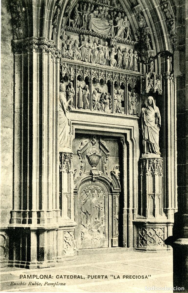 Postales: Pamplona. Catedral. Puerta La Preciosa. Eusebio Rubio - Foto 1