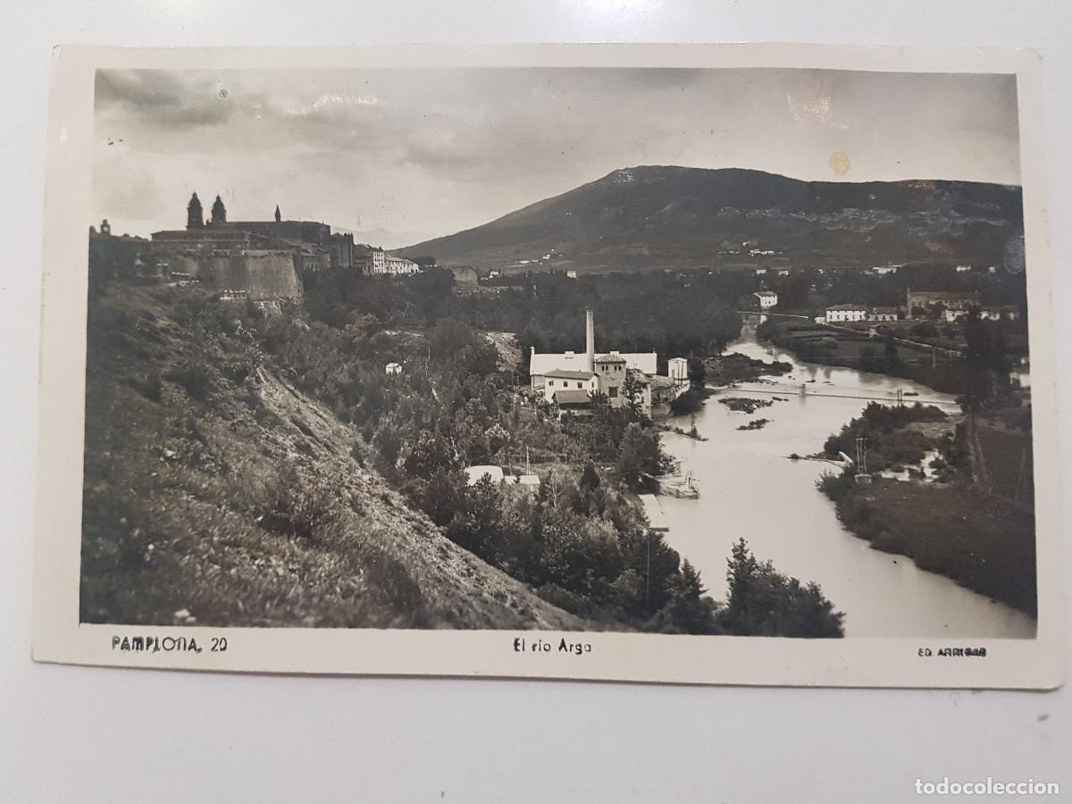 Postales: POSTAL PAMPLONA EL RIO ARGA. CIRCULADA - Foto 1
