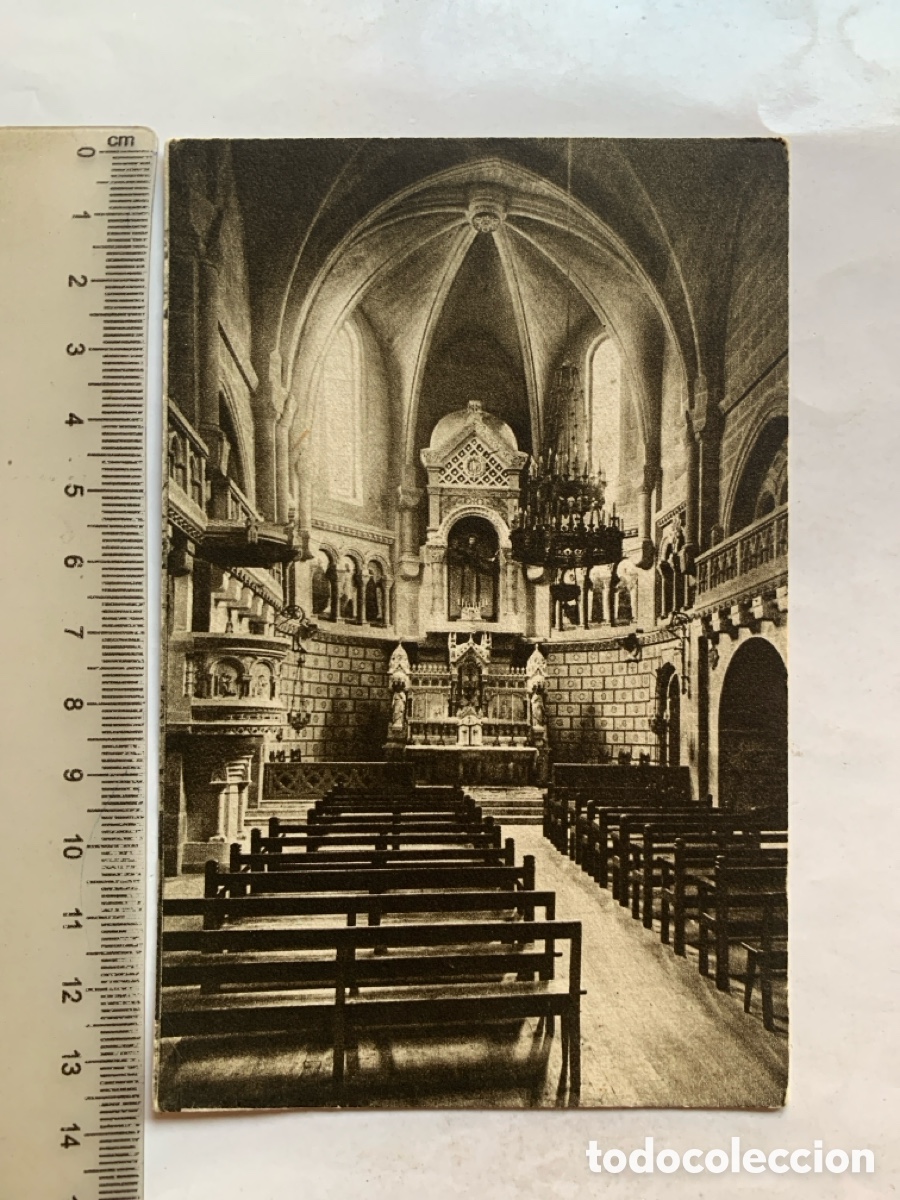 Postales: POSTAL. CASTILLO DE JAVIER. NAVARRA. INTERIOR DE LA BAS&Iacute;LICA. H. A. B. - Foto 1