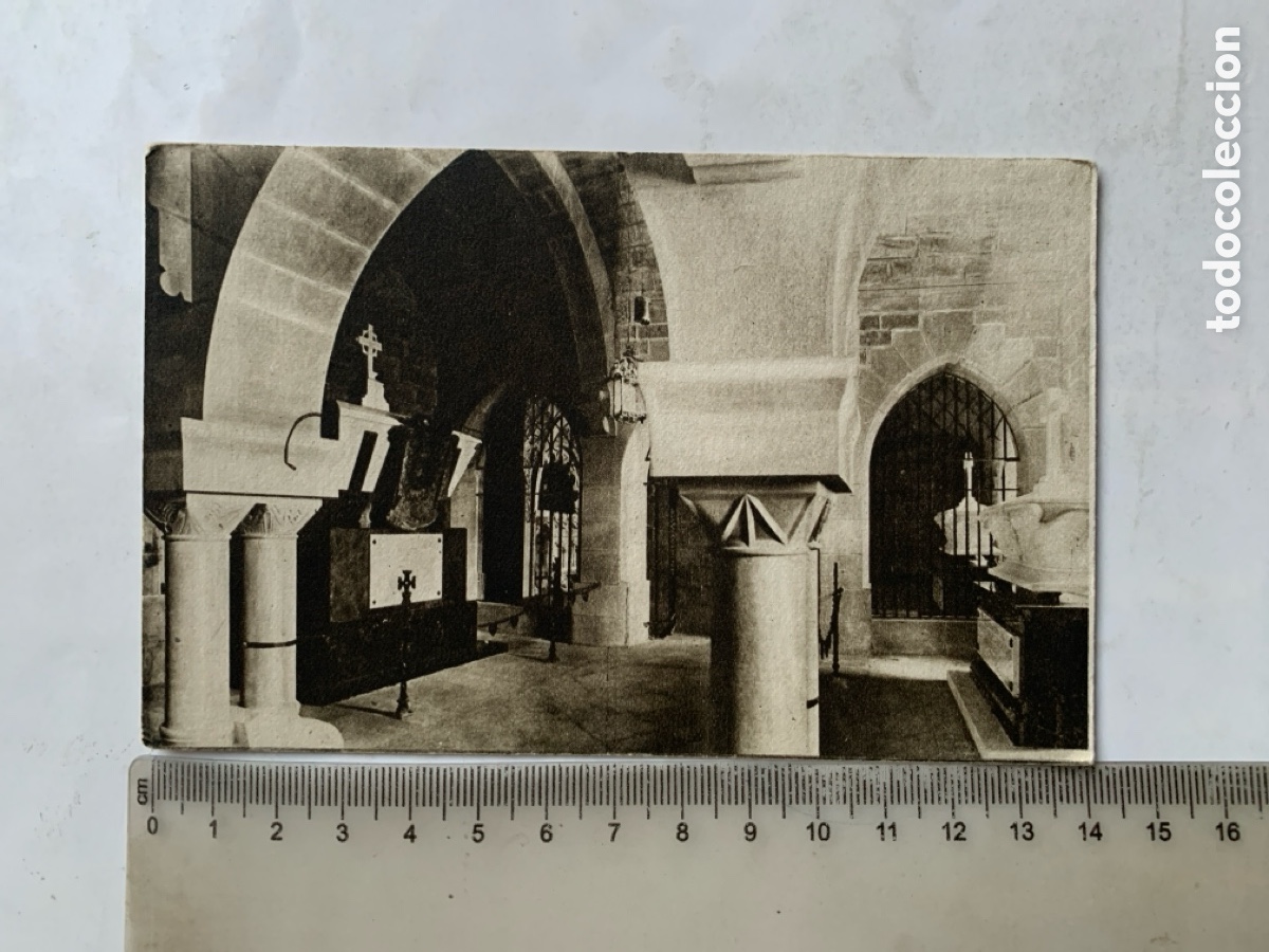 Postales: POSTAL. CASTILLO DE JAVIER. NAVARRA. INTERIOR DE LA CRIPTA. H. A. B. - Foto 1