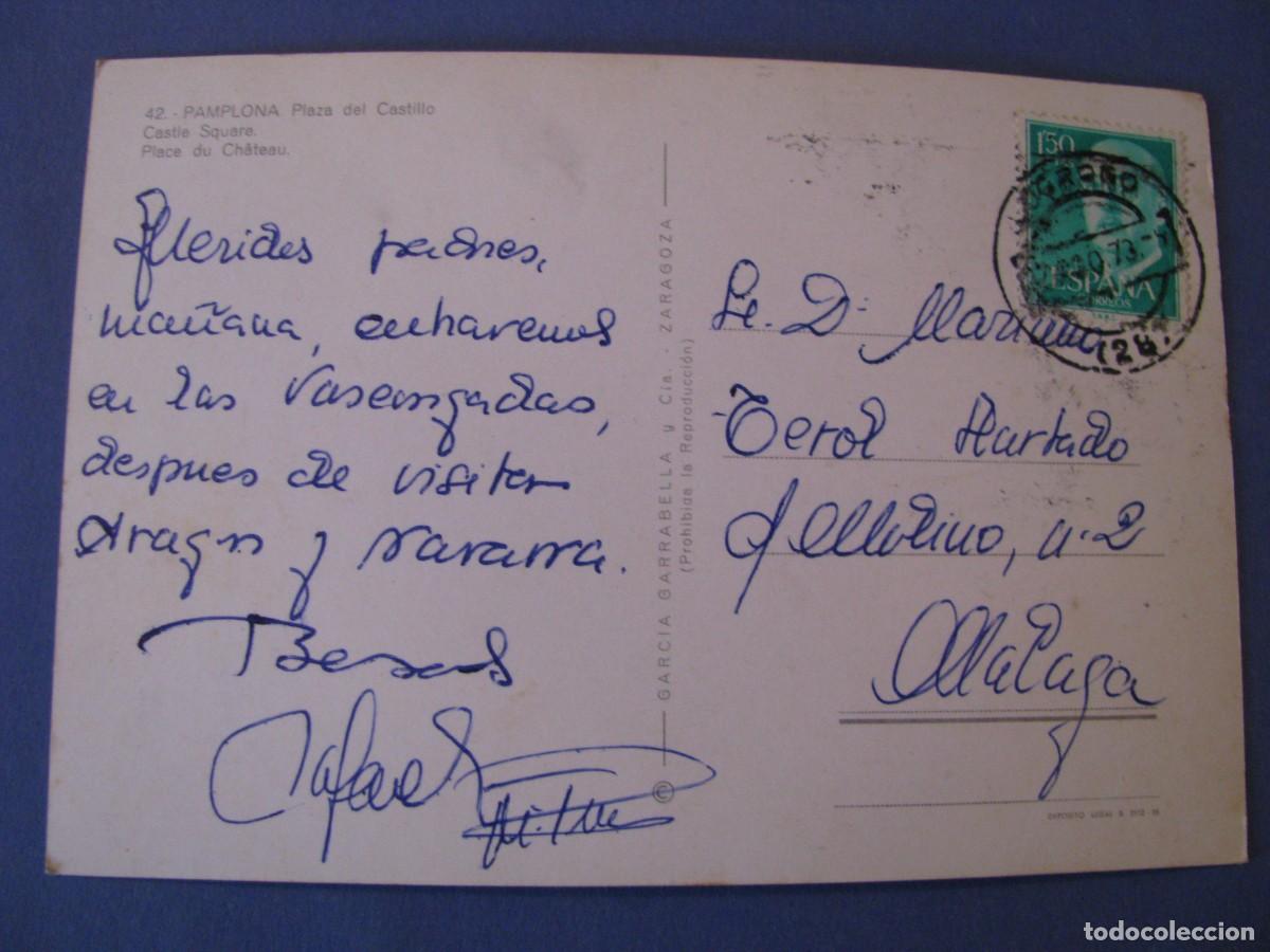 Postales: POSTAL DE PAMPLONA. PLAZA DEL CASTILLO. GARCIA GARRABELLA. CIRCULADA. - Foto 2