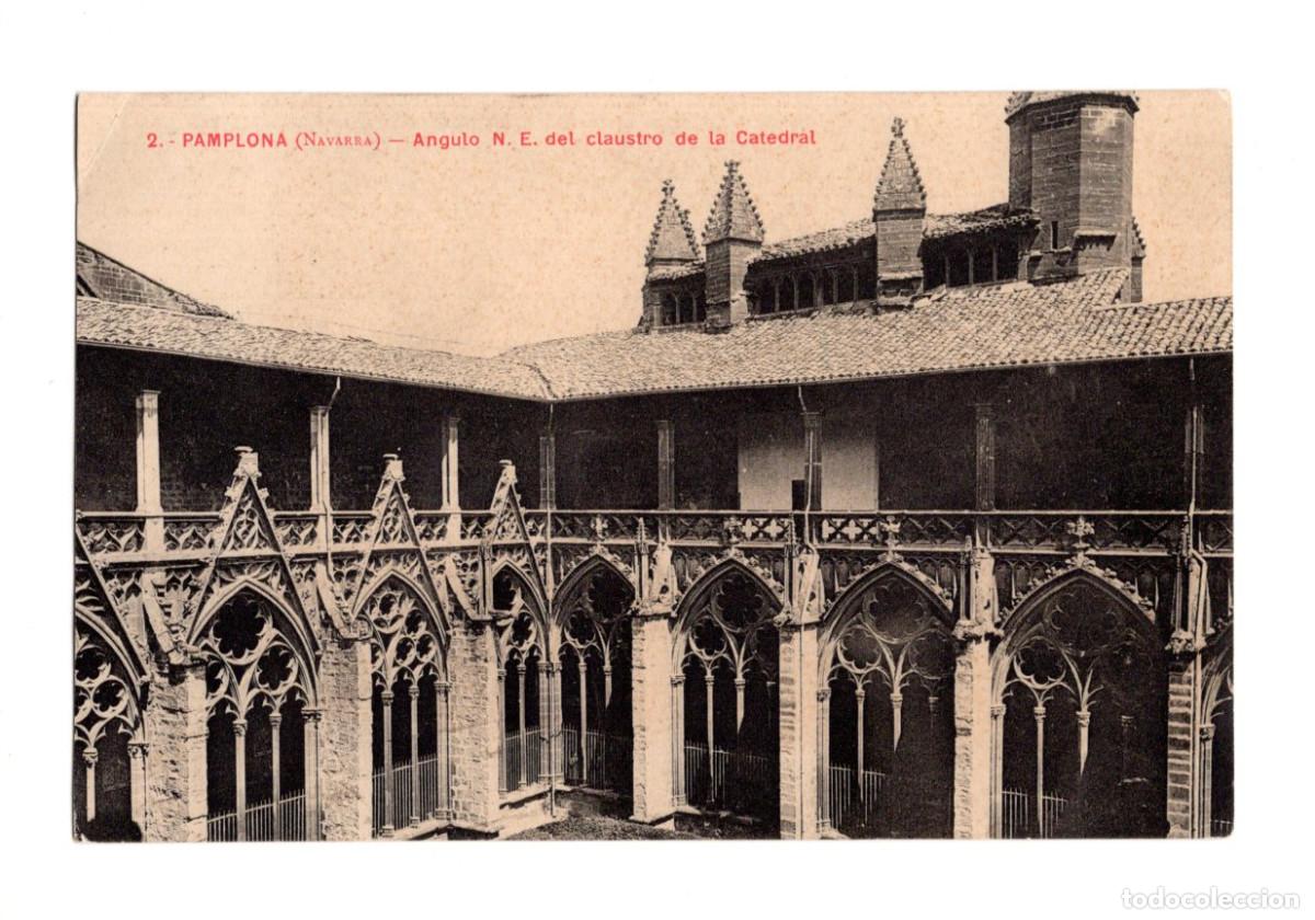Postales: PAMPLONA.- CATEDRAL. ANGULO N.E. CLAUSTRO. - Foto 1