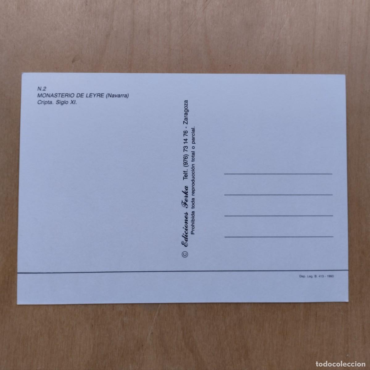 Postales: Postal del Monasterio de Leyre (Navarra), n&deg; 2: Cripta. Ed. Ferka - Foto 2