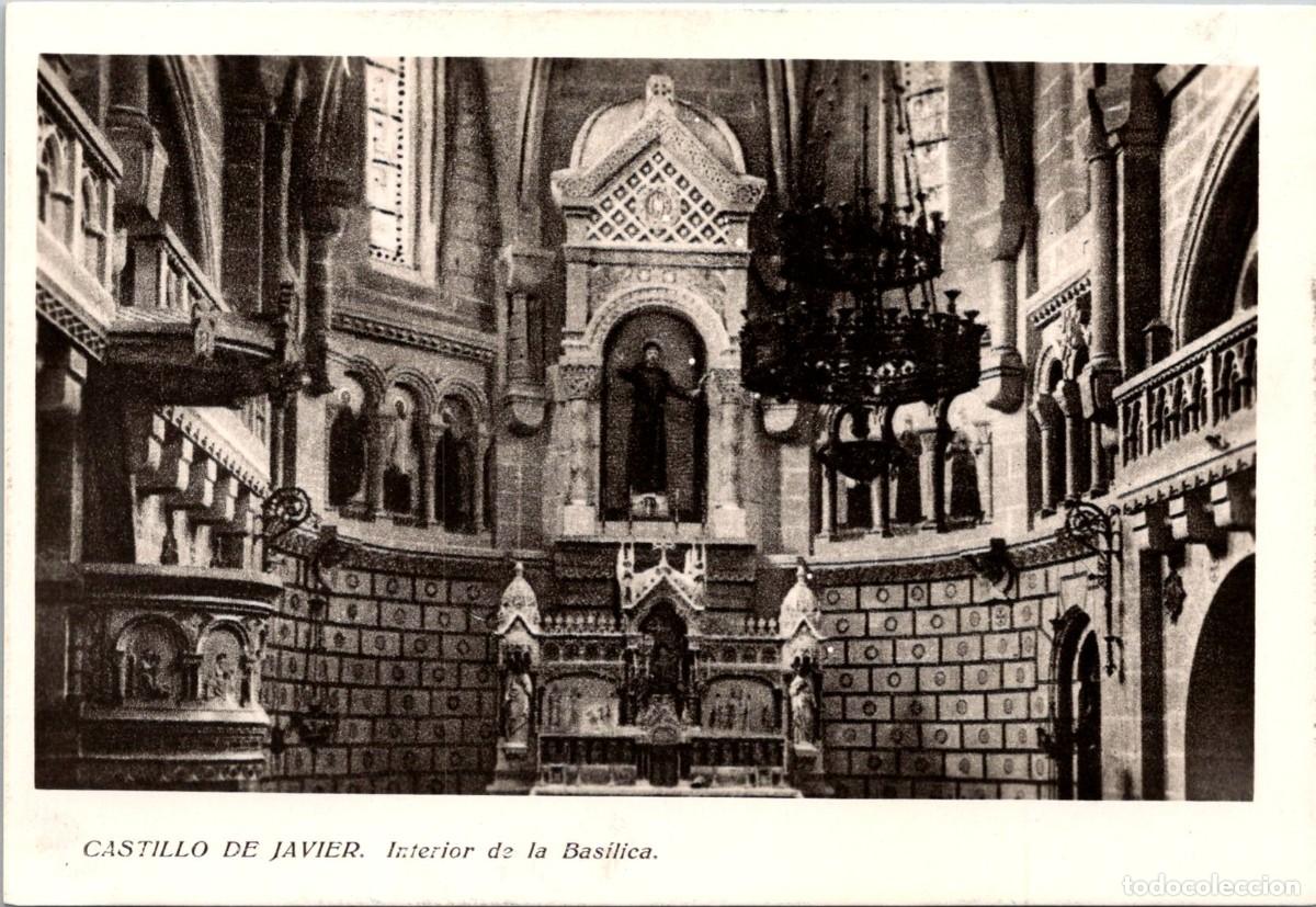 Postales: Castillo de Javier - Interior de la Bas&iacute;lica - Sin datos - 141x97mm - Foto 1