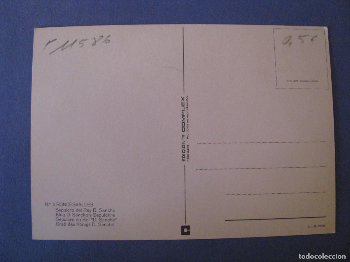 Postales: POSTAL DE RONCESVALLES. SEPULCRO DEL REY D. SANCHO. ED. COMPLEX. - Foto 2