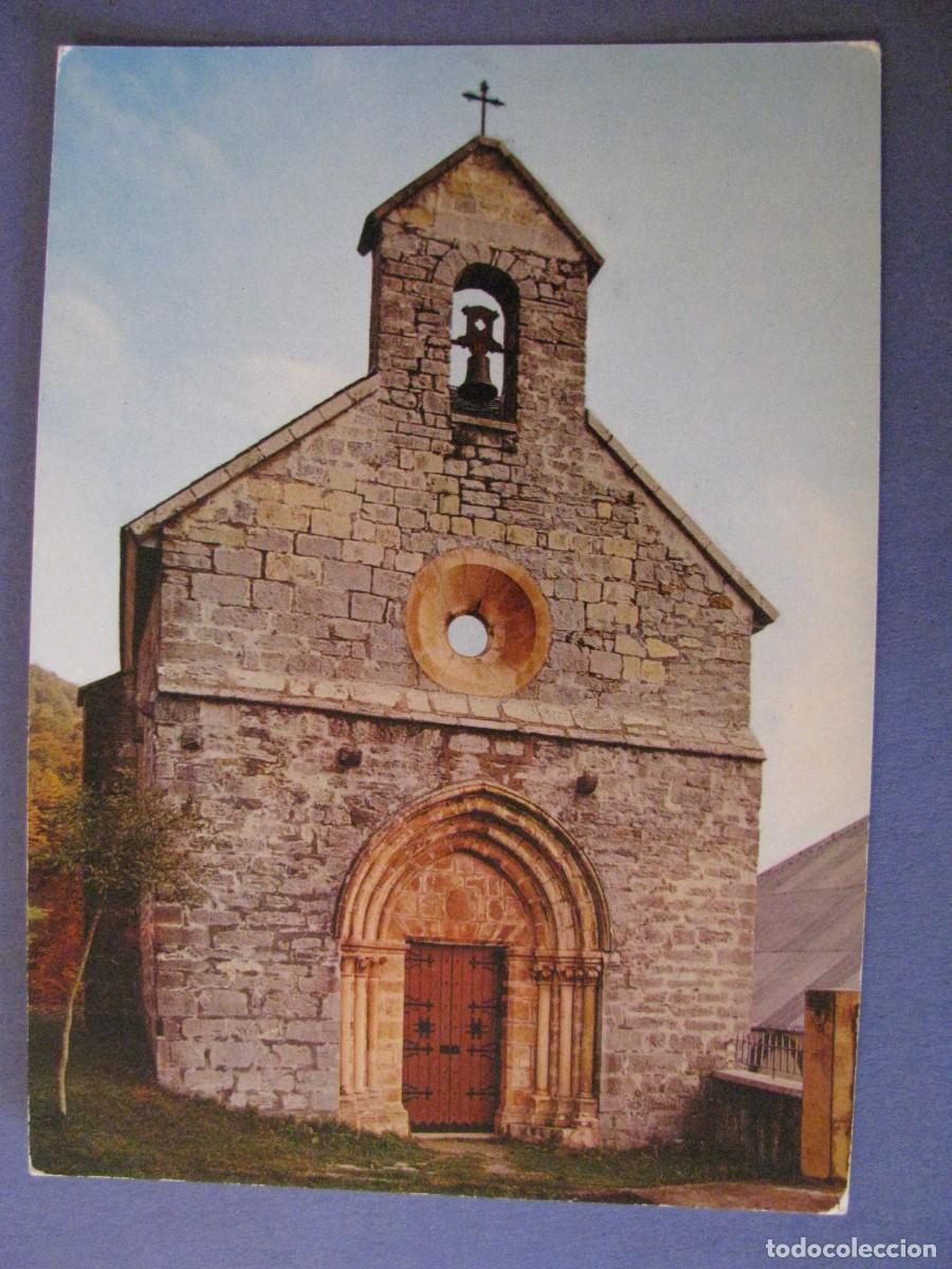Postales: POSTAL DE RONCESVALLES. IGLESIA DE PEREGRINOS. ED. COMPLEX. - Foto 1