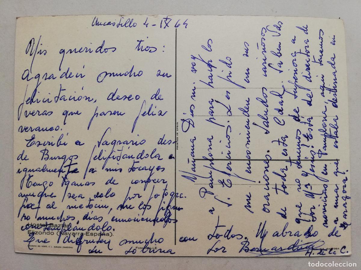 Postales: POSTAL HOSTAL BAZTAN, ELIZONDO-NAVARRA - Foto 2