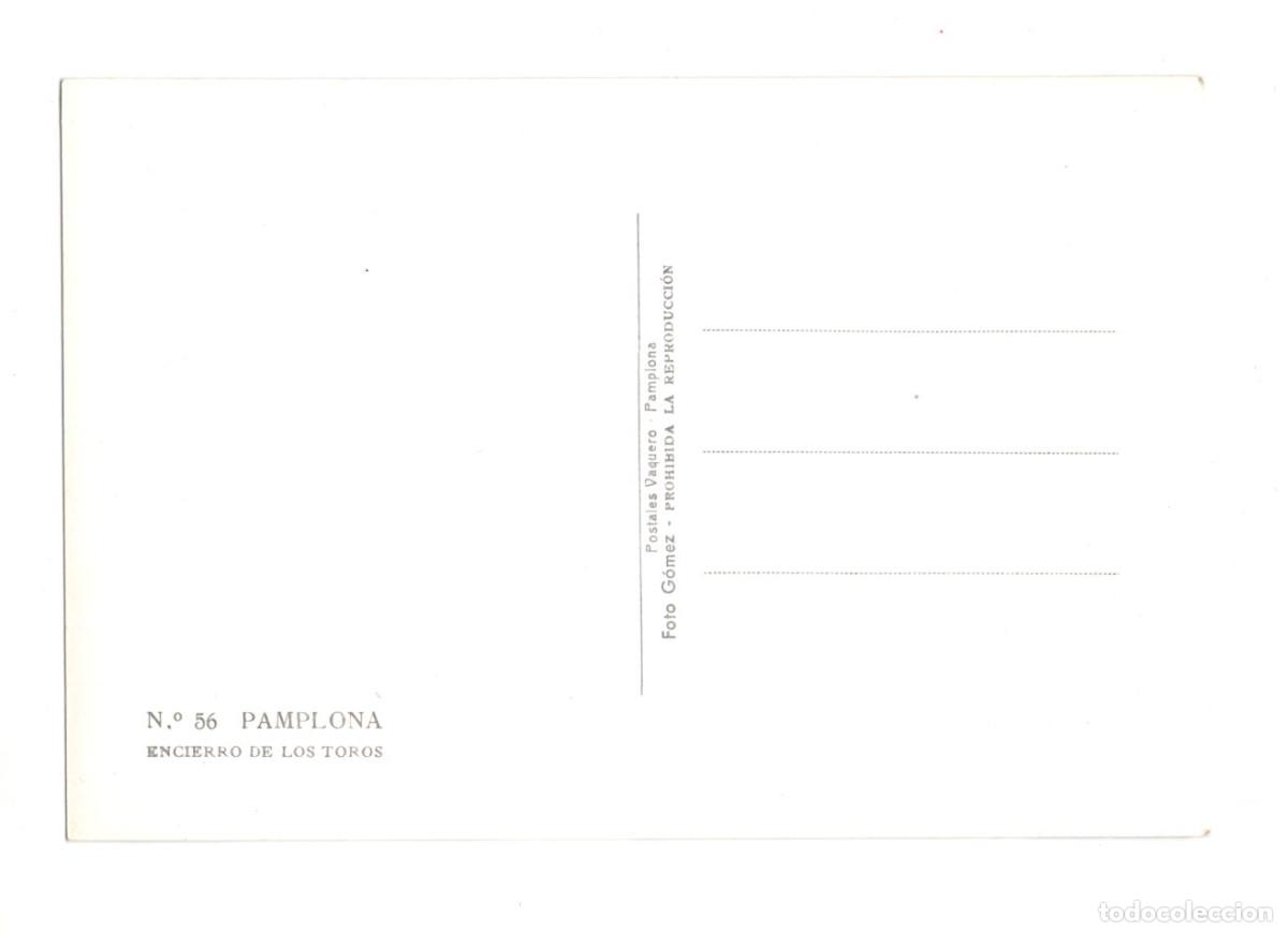 Postales: PAMPLONA.- ENCIERRO DE LOS TOROS. - Foto 2